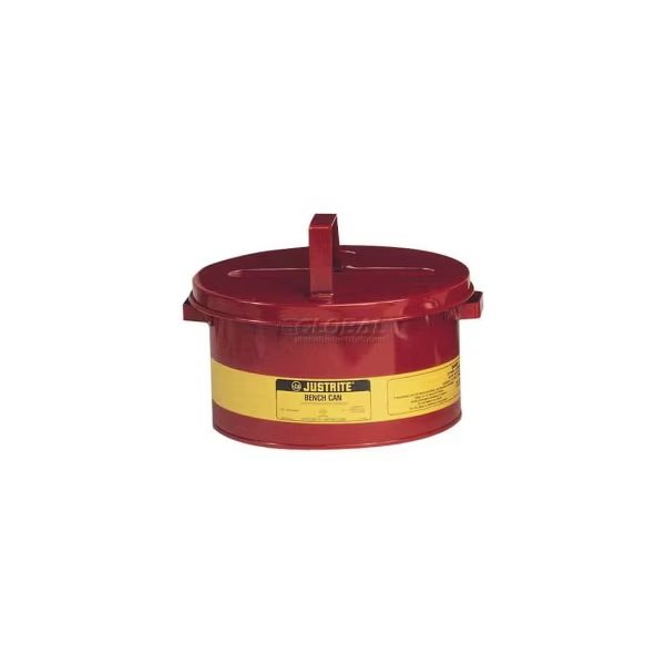 Justrite Bench Can, 3-Gallon, Yellow, , Justrite, Mfr#: 10771